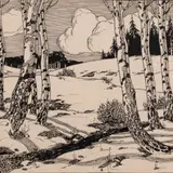 Agnolo Gori, Talvemaastik, 1916 - 1918, Tušs, paber