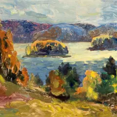 Väino Paris, Pühajärve vaade, 1958, Monotüüpia