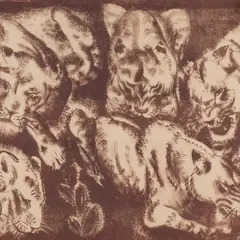 Eduard Wiiralt, Lõvid, 1922, Litograafia