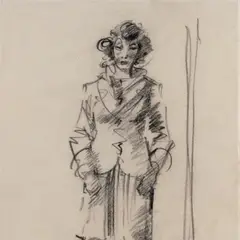 Ado Vabbe, Seisev naine, 1940 - 1950ndad, Süsi, paber