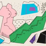 Jüri Kask, Kompositsioon I, 1994, Kollaaž, viltpliiats, paber
