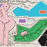 Jüri Kask, Kompositsioon II, 1994, Kollaaž, viltpliiats, paber