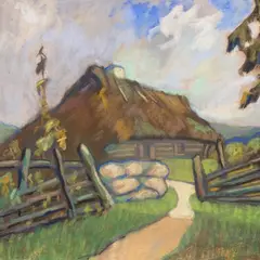 Aarne Miikmaa, Talu Panga külas Saaremaal, 1930ndad, Pastell, paber
