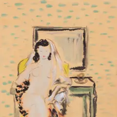 Endel Kõks, Naine buduaaris, 1979, Akvarell