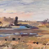 Johannes Saal, Varakevadine maastik, 1944, Õli, vineer