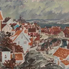 Eerik Haamer, Mollösundi kalasadam, 1948, Õli, lõuend