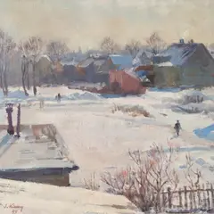 Ilmar Kimm, Talv äärelinnas, 1949, Õli, lõuend