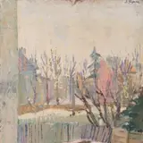 Silvia Jõgever, Vaade aeda, 1950ndad, Õli, papp