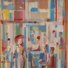 Erich Pehap, Kohvikus, 1965, Õli, lõuend