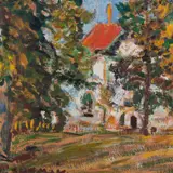 Paul Burman, Pargivaade punase katusega majale, 1920ndad, Õli, papp