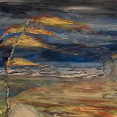 Aleksander Promet, Sügistuul, 1920ndad, Akvarell, süsi, paber