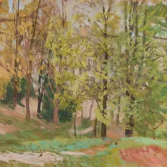 Elmar Kits, Metsavaade, 1969, Tempera, papp