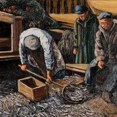 Boris Ninemäe, Peale kalalkäiku, 1970ndad, Õli, lõuend
