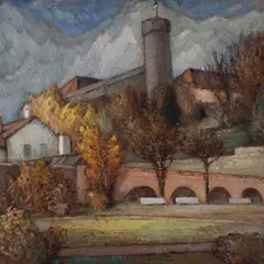 Ants Murakin, Vana Tallinn, 1930, Õli, papp