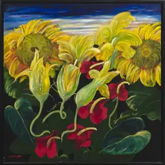 Malle Leis, Päevalilled, 1995, Õli, lõuend