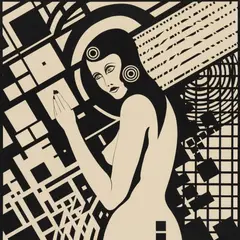 Leonhard Lapin, Lugev inimene (Lugev daam), 1973, Guašš, paber