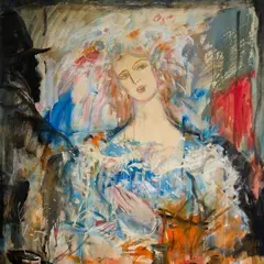 Evald Okas, Naine ja mees, 1990, Õli, lõuend