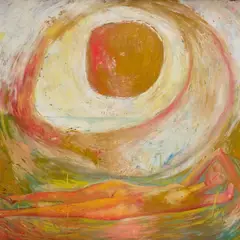Edgar Valter, Uinuv tütarlaps, 1966, Õli, kartong