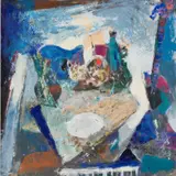 Alo Hoidre, Musikaalne, 1990, Õli, kartong