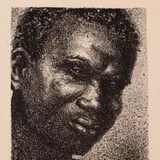 Evald Okas, Mustanahalise mehe portree, 1958, Litograafia