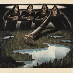 Kaljo Põllu, Igavene tervitus, 1988, Värviline metsotinto