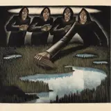Kaljo Põllu, Igavene tervitus, 1988, Värviline metsotinto