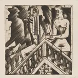 Eduard Wiiralt, Hiline võõras (Öine külaline), 1923, Kuivnõel, vaselõige