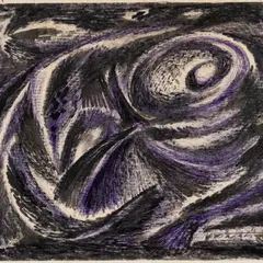 Valdur Ohakas, Abstraktsioon, 1960ndad, Värvipliiats, tušš, paber