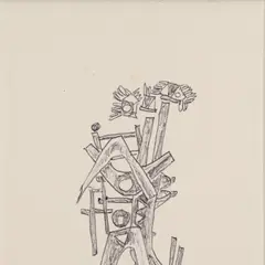 Elmar Kits, Abstraktsioon I, 1971, Must pastapliiats, paber