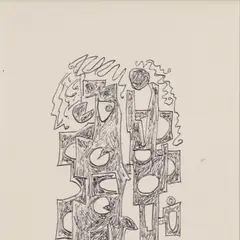 Elmar Kits, Abstraktsioon II, 1972, Must pastapliiats, paber