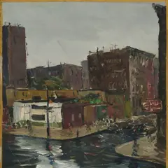 Peet Aren, Vihmane ilm, 1954, Õli, papp