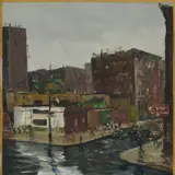 Peet Aren, Vihmane ilm, 1954, Õli, papp