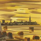Aleksander Pilar, Tallinna siluett, 1986, Akvarell, paber
