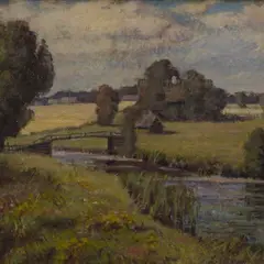 Ludvig Oskar, Maastik sillaga, 1920 - 1930ndad, Õli, lõuend