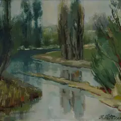 Juhan Püttsepp, Jõemaastik, 1942, Õli, lõuend