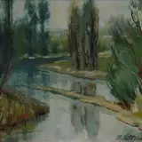 Juhan Püttsepp, Jõemaastik, 1942, Õli, lõuend