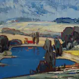Juhan Püttsepp, Kevadine suurvesi, 1961, Õli, papp