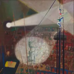 Erich Pehap, Akrobaadid rambivalguses, 1954, Õli, masoniit