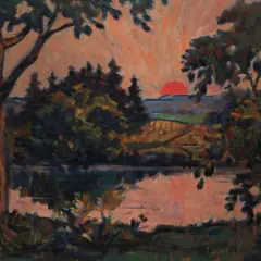 Lembit Saarts, Punane päike, 1958, Õli, lõuend
