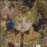 Sebastiani portree by Linda Kits-Mägi, 1940ndad, Õli, vineer, sold Nov 2021