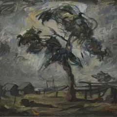 Richard Uutmaa, Rannaküla vaade, 1935, Õli, lõuend