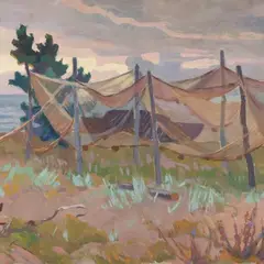 Anatoli Kaigorodov, Kalavõrgud, 1940, Tempera, paber
