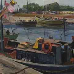 Viktor Leškin, Sadamas, 1974, Õli, lõuend