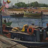 Viktor Leškin, Sadamas, 1974, Õli, lõuend