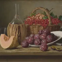Alfred Hirv, Natüürmort sõstrakorviga, 1900 - 1910ndad, Õli, lõuend