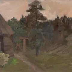 Peeter Mudist, Maastik Saaremaal, 1989, Õli, papp