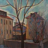 Mats Õun, Kalamaja Kalevi tänava vaade, 1986 - 1993, Õli, papp