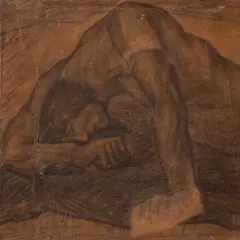 Kristjan Raud, Kalevipoja surm, 1935, Pliiats, paber