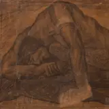 Kristjan Raud, Kalevipoja surm, 1935, Pliiats, paber