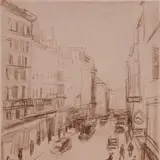 Andrus Johani, Pariisi tänav, 1937, Sangviin, paber